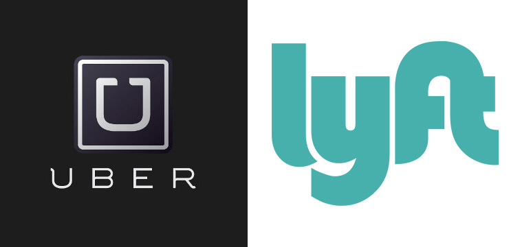 Lyft and Uber logos