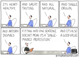 Single minded proposition cartoon